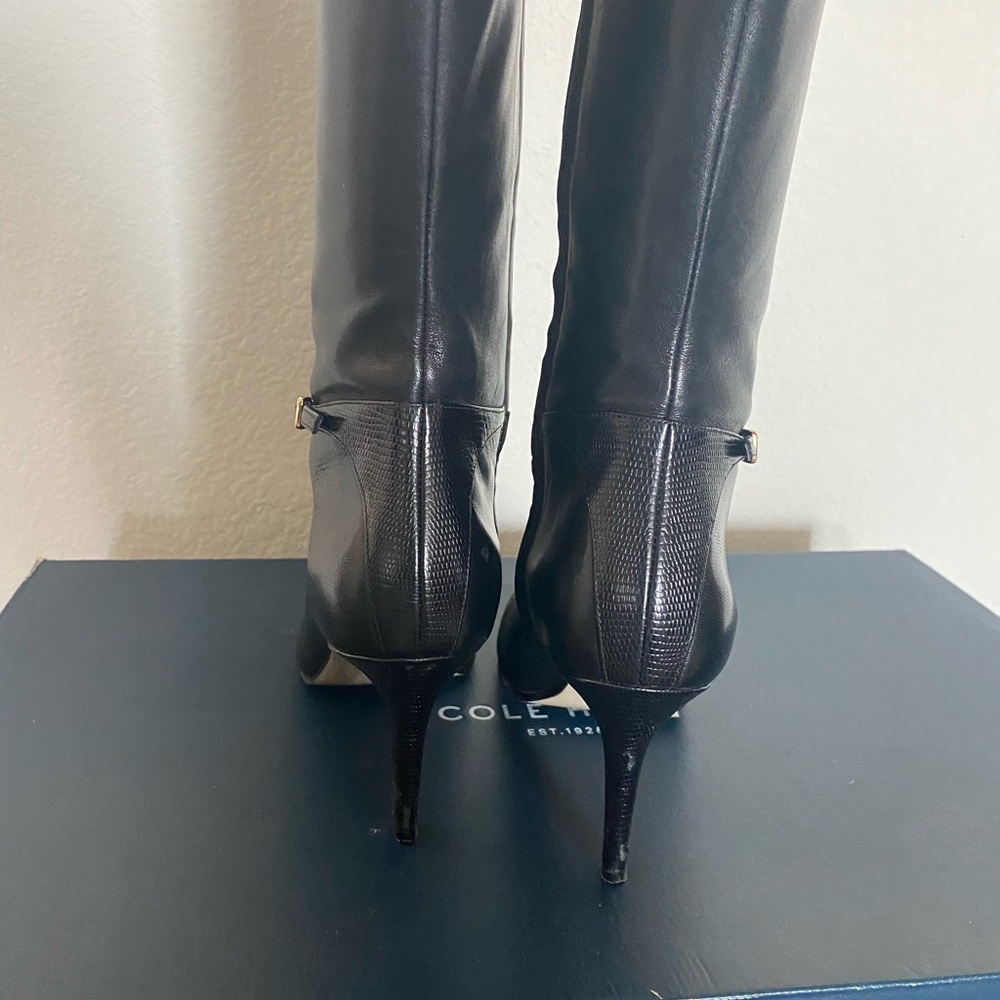 Worn 1x wide calf tall black boots with heel - Picture 4 of 6